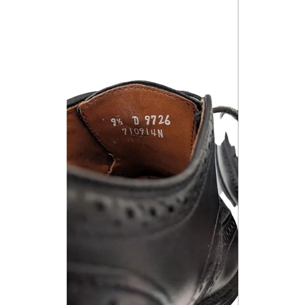 Allen Edmonds Madison Park Black Leather Wingtip Blucher Size 9.5D‎